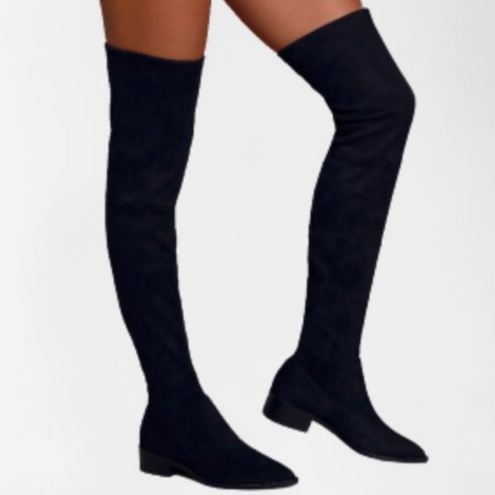Steve Madden Jody black boots in black suede 8.5 over the knee